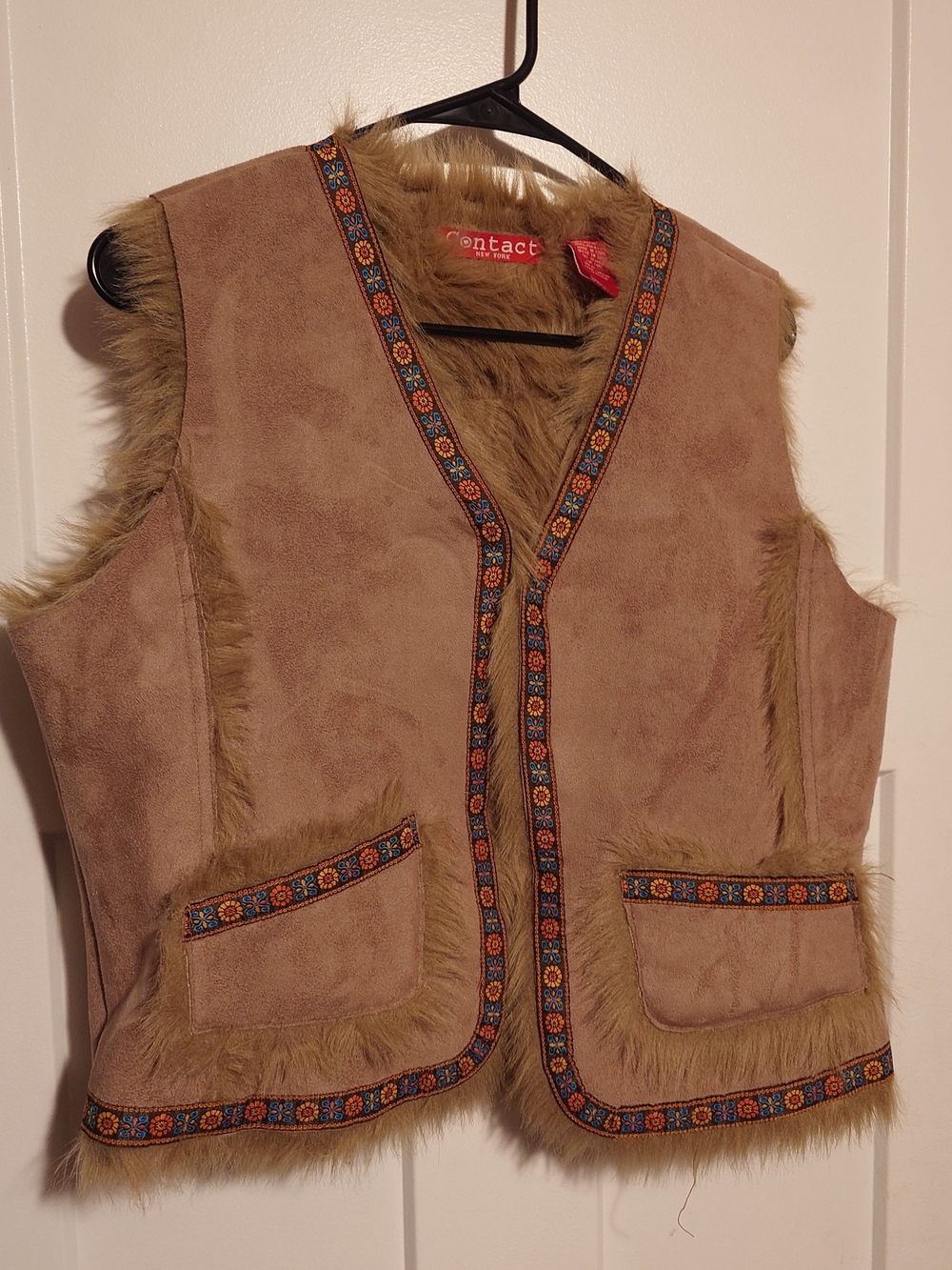 Faux-Shearling Vest in Tan